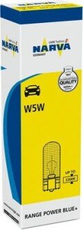 Автолампа W5W 12V 5W W2.1x9.5d Range Power Blue+ (без цоколя) (opt-om) NARVA 171893000