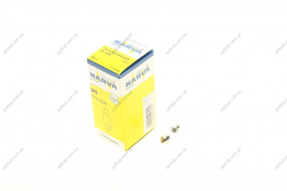 Автолампа C10W 12V 10W SV8.5 (11x28mm) (opt-om) NARVA 173153000 (фото 1)