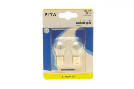 Автолампа P21W 24V 21W BA15s Standard (блістер/к-кт 2 шт) (opt-om) NARVA 176434000