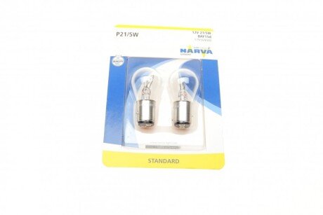 Автолампа P21/5W 12V 21/5W BAY15d Standard (блістер/к-кт 2 шт.) (opt-om) NARVA 179164000