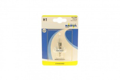 Автолампа H1 12V 55W P14.5s Standard (Blister) (opt-om) NARVA 483204000