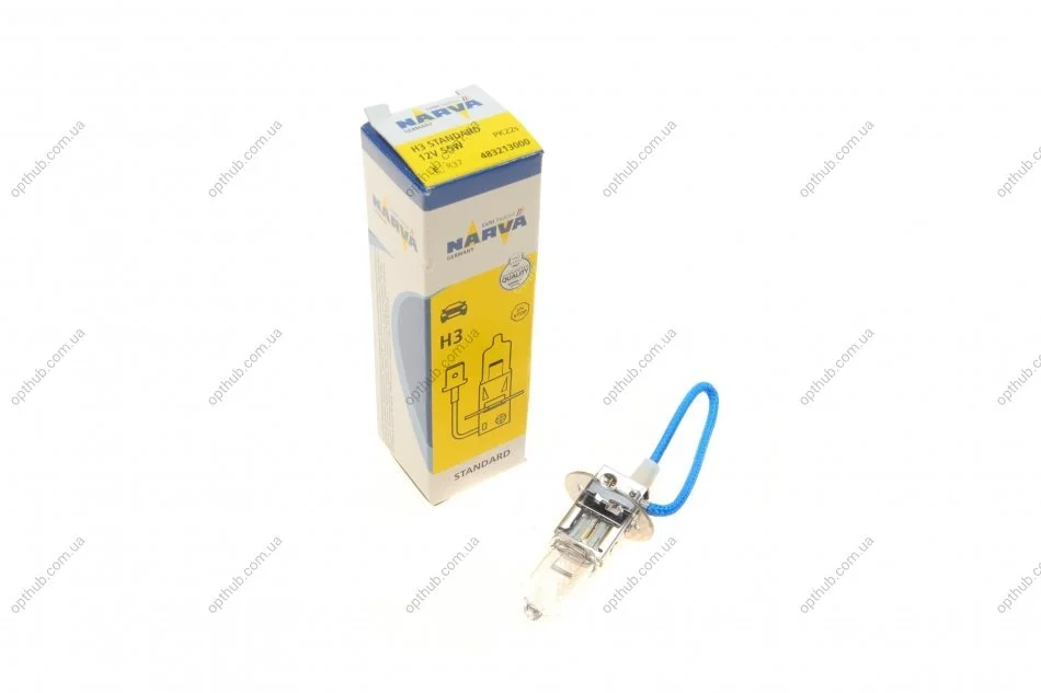 Автолампа H3 12V 55W PK22s Standard (opt-om) NARVA 483213000 (фото 1)