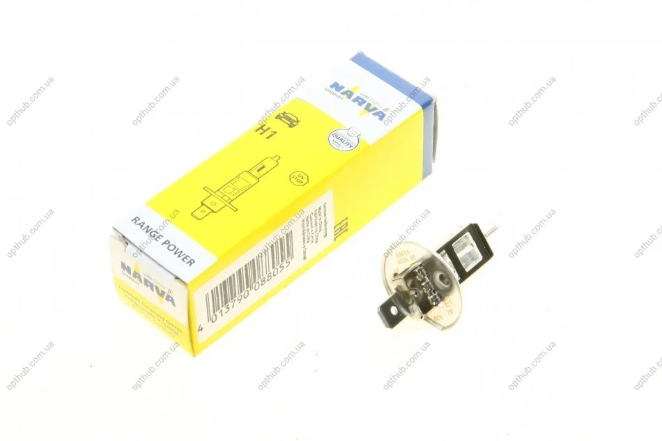 Автолампа H1 12V 55W P14.5s Range Power (+ 30%) (opt-om) NARVA 483303000 (фото 1)