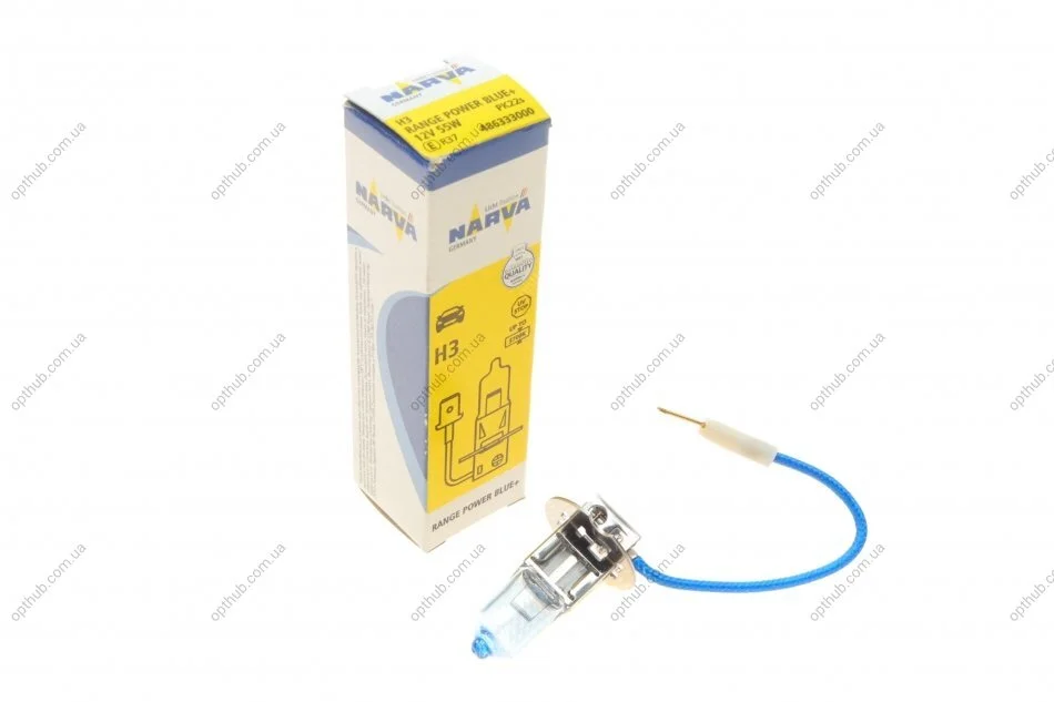 Автолампа H3 12V 55W PK22s Range Power Blue + (3700K) UA63 NARVA 486333000 (фото 1)