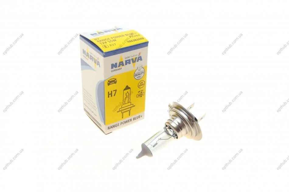 Автолампа H7 12V 55W PX26d Range Power Blue+ (3700K) UA63 NARVA 486383000 (фото 1)