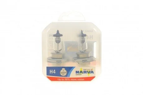 Автолампа H4 12V 60/55W P43t Range Power 50+ (к-кт 2 шт.) UA63 NARVA 488612100