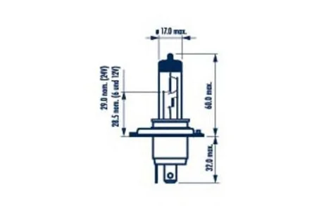 3000 Лампа H4 12V 60/55W P43T (+50%) RANGE POWER 50+ NARVA 48861