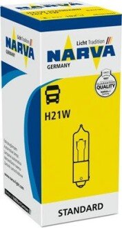 Автолампа H21W 24V 21W BAY9S Halogen Miniature UA63 NARVA 681963000