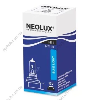 Автолампа галогенова 55W H11 12V 55W PGJ19-2 / BLUE LIGHT - БЕЛО-ГОЛУБОЙ СВЕТ NEOLUX N711B (фото 1)