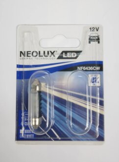 Автолампа світлодіодна C5W LED 12V 0.5W 6000K 36MM SV8,5-8 / ХОЛОДНЫЙ БЕЛЫЙ / 2ШТ. BLISTER NEOLUX NF6436CW-02B
