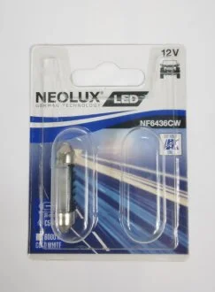 Автолампа светодиодная C5W LED 12V 0.5W 6000K 36MM SV8,5-8 / ХОЛОДНЫЙ БЕЛЫЙ / 2ШТ. BLISTER NEOLUX NF6436CW-02B