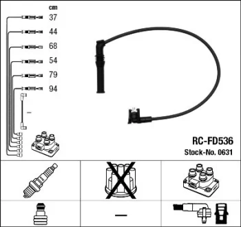 Комплект проводів запалювання FORD SCORPIO II 2.9 10.94-08.98 NGK 0631