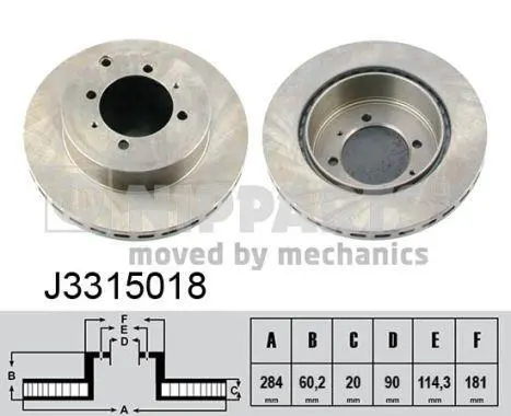 Диск гальмівний ЗАДН MITSUBISHI FTO,GALANT 1.8I-2.5I 16V 92.11-,96.10- -ua NIPPARTS J3315018 (фото 1)