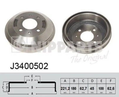 Гальмівний барабан NIPPARTS J3400502