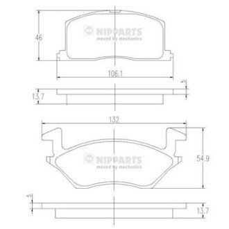 Гальмівні колодки NIPPARTS J3602057