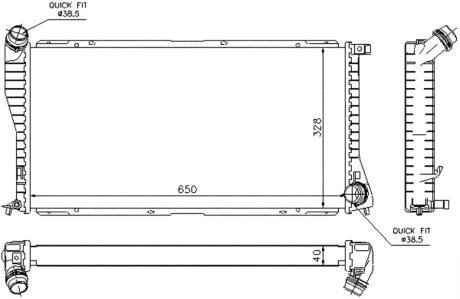Радіатор охолоджування BMW 7-SERIE 730 D 97- -ua NISSENS 60634A