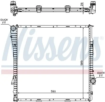 Радиатор охлаждения BMW X5 E53 (00-) X5 3.0d (пр-во Nissens) NISSENS 60789A (фото 1)