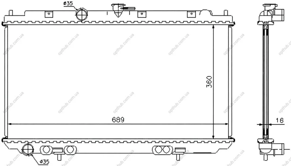 Радіатор охолоджування NISSAN PRIMERA P12 2.0 02- -ua NISSENS 67346A (фото 1)