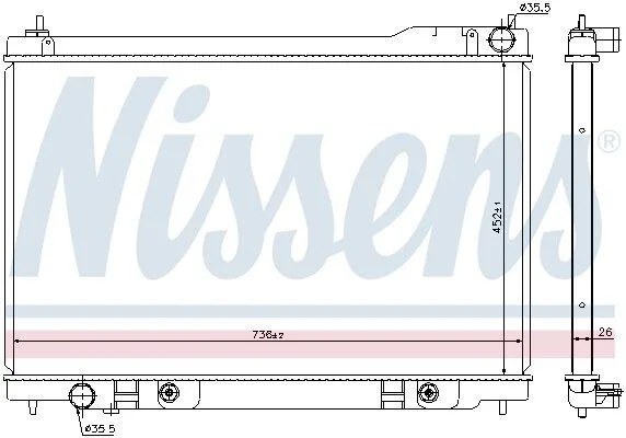 Радіатор охолоджування NISSENS 68118 (фото 1)