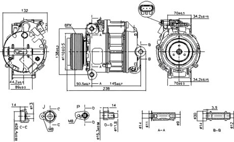 Компресор кондиціонера BMW X5 E70 (07-) X5 30SI -ua NISSENS 890037