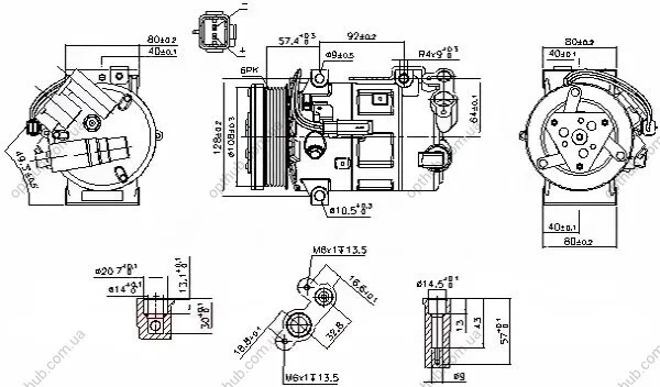 Компресор кондиціонера PEUGEOT 3008 (09-) 2.0 HDI HYBRID NISSENS 890210 (фото 1)