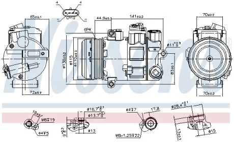Компресор кондицiонера NISSENS 890645