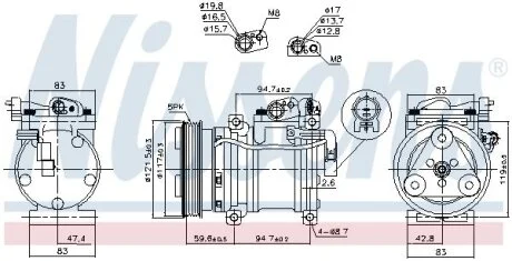 Компресор кондицiонера NISSENS 890688