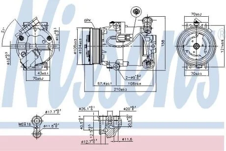 Компресор кондицiонера NISSENS 89096
