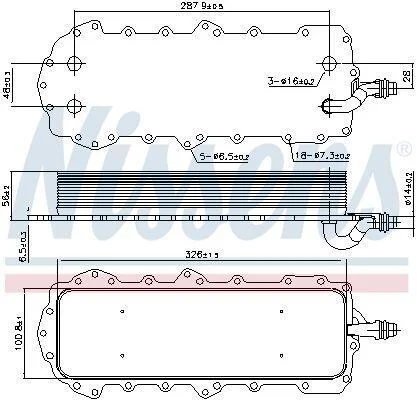 Радіатор масляний Range Rover 5.0 17- (вир-во Nissens) NISSENS 90947 (фото 1)