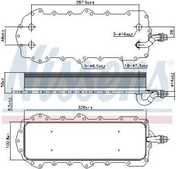 Радіатор масляний Range Rover 5.0 17- (вир-во Nissens) NISSENS 90947