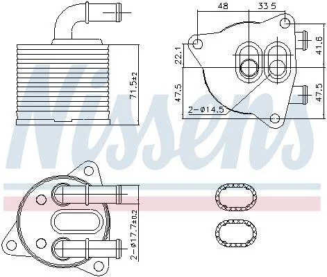 Радиатор масляный First Fit NISSENS 91286 (фото 1)