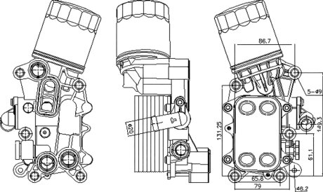 Радіатор масляний з корпусом масляного фільтра NISSENS 91311