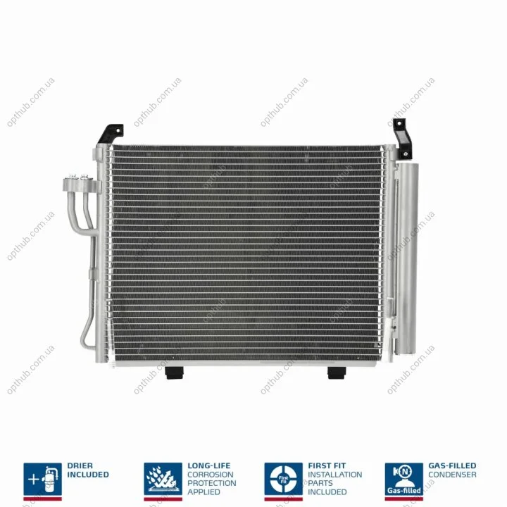 Конденсер кондиціонера HYUNDAI I10 (08-) 1.0I-1.1I-1.25I/ M /AC+(06/08-) OE 97606-0X000 -ua NISSENS 940205 (фото 1)