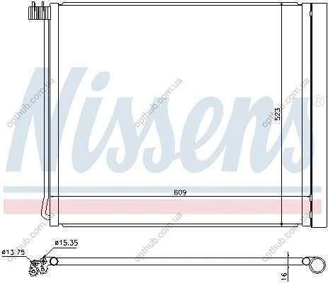 Конденсер кондиціонера BMW X5 E 70 (07-) 5.0 I (+) -ua NISSENS 940339 (фото 1)