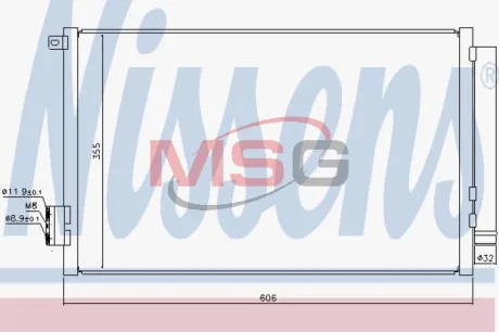 Конденсер кондиціонера FIAT 500 L (12-) 1.4 I 16V -ua NISSENS 940396