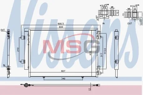 Конденсер кондиціонера NISSENS 940691