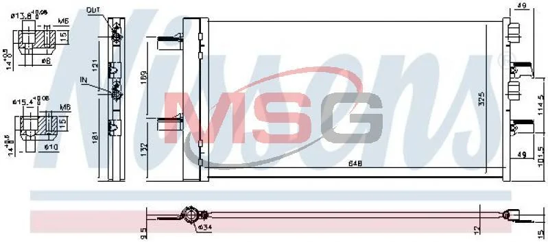 Конденсатор кондиціонера BMW F40/ F44/ F48/ F39 (вир-во Nissens) NISSENS 940741 (фото 1)