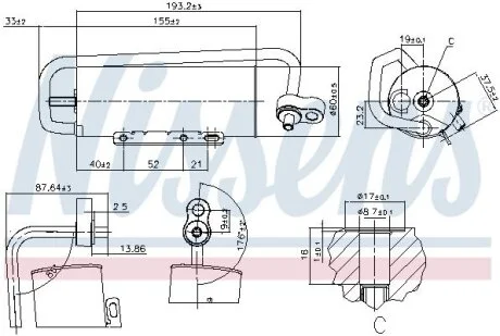 Осушувач кондиціонера OPEL VECTRA C 02- -ua NISSENS 95338