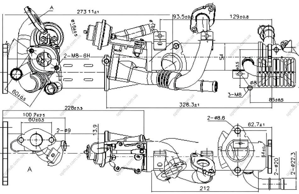 Радіатор відпрацьованих газів AUDI A4 B7 (8EC) - 2.0 TDI (11.2004 - 06.2008) -ua NISSENS 989329 (фото 1)
