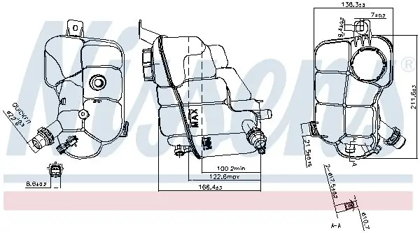Бачок розширювальний (WITH SENSOR AND CAP) LAND ROVER DISCOVERY SPORT (2014-) / LAND ROVER RANGE ROVER -ua NISSENS 996230 (фото 1)