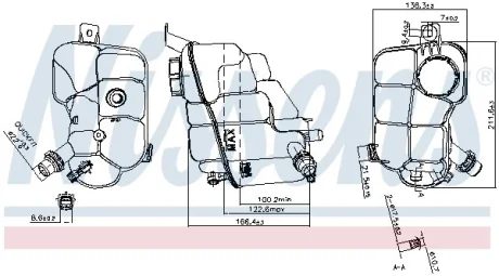 Бачок розширювальний (WITH SENSOR AND CAP) LAND ROVER DISCOVERY SPORT (2014-) / LAND ROVER RANGE ROVER -ua NISSENS 996230