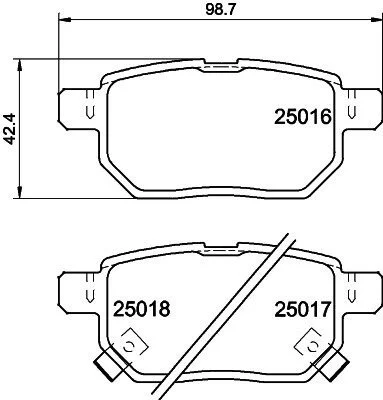 Колодки тормозные дисковые задние Toyota Auris, Yaris 1.3, 1.4, 1.6 (06-) NISSHINBO NP1071 (фото 1)