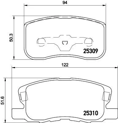 Колодки тормозные дисковые передние Mitsubishi Colt 1.1, 1.3, 1.5 (04-12) NISSHINBO NP3020 (фото 1)
