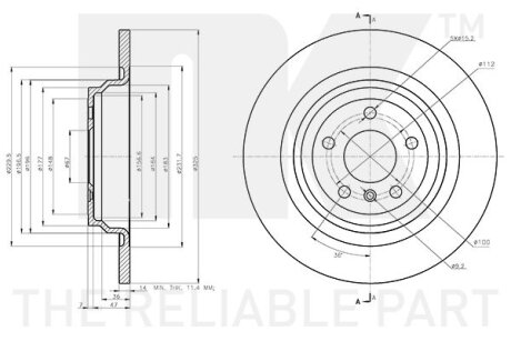 Диск тормозной невентилированный NK 3133146