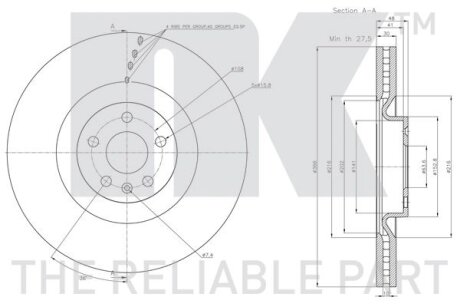 Диск гальмівний невентильований NK 314871