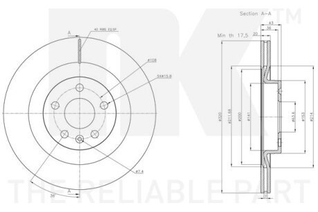 Диск тормозной невентилированный NK 314872