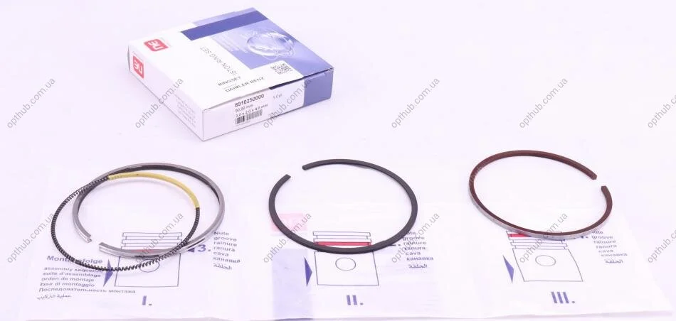 Кильця поршневи MB W123/T1/T2 (OM616) 2.4D/3.0D 73- (90.90mm/STD) (3-2-4) (на 1 поршень) UA63 NPR 120 010 0016 00 (фото 1)
