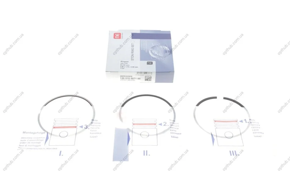 Кильця поршневи MB Sprinter 2.2CDI OM651 (83.00mm/STD) (2-1.75-2) = 8912770000 UA63 NPR 120 010 0071 00 (фото 1)