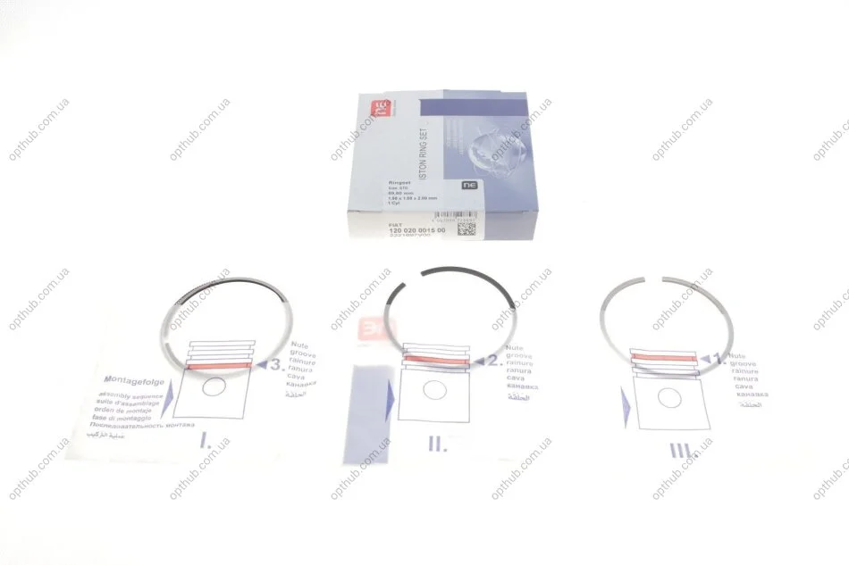 Кільця поршневі Fiat Punto/Fiorino 1.3D/CDTI 07- (69.60mm/STD) (1.5-1.5-2) = 8920190000 UA63 NPR 120 020 0015 00 (фото 1)