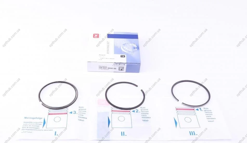 Кільця поршневі Citroen C1/C2/C3 1.4HDi 02- (73.70mm/STD) (2.5-1.95-2.5) = 8937560000 UA63 NPR 120 037 0056 00 (фото 1)